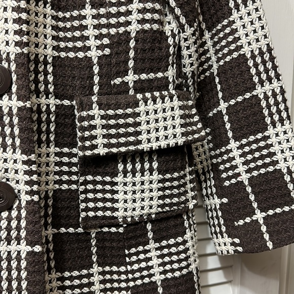Ivory & Plaid Brown Peacoat - Picture 2 of 7